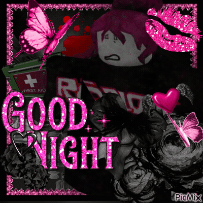 Girl With Pink Hair Saying Good Night GIF