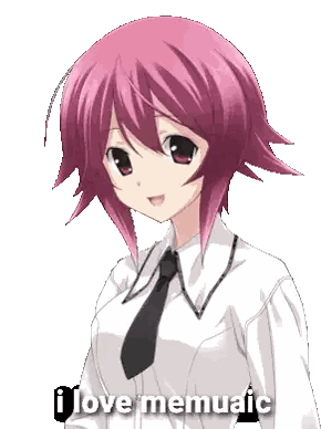 Girl With Pink Hair Saying I Love Memuic Sticker