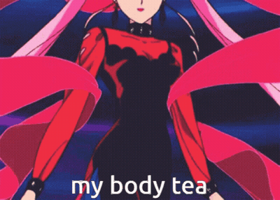 Girl With Pink Hair Saying My Body Tea GIF