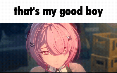 Girl With Pink Hair Saying That's My Good Boy GIF