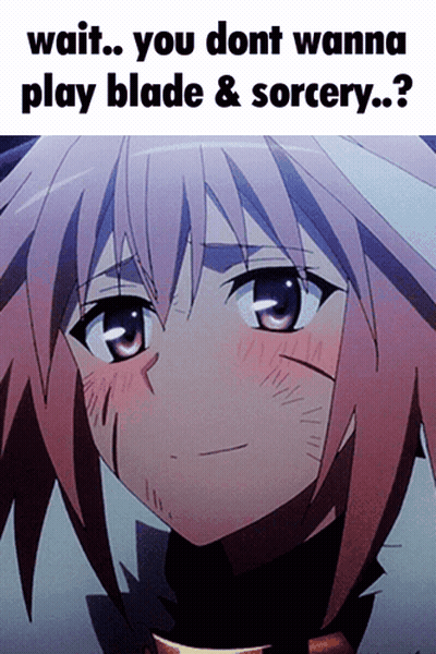 Girl With Pink Hair Saying Wait You Don't Wanna Play Blade & Sorcery
