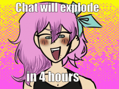 Girl With Pink Hair Says Chat Will Explode In Four Hours GIF
