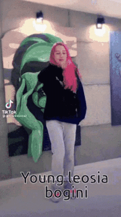 Girl With Pink Hair Says Young Leosia Bogini GIF