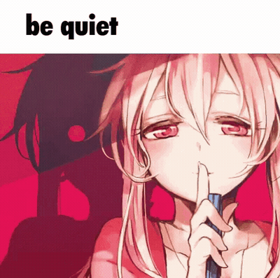 Girl With Pink Hair Shushing Be Quiet GIF