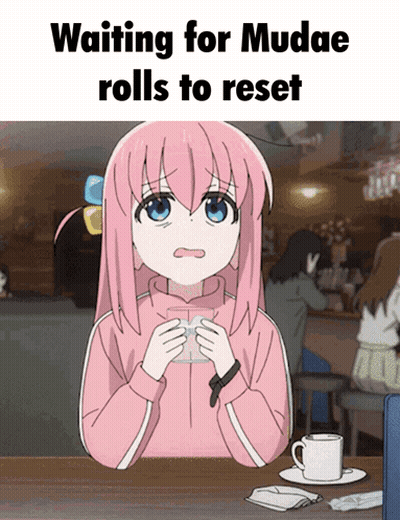 Girl With Pink Hair Sitting At Table With Coffee GIF