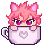 Girl With Pink Hair Sitting In Cup Sticker