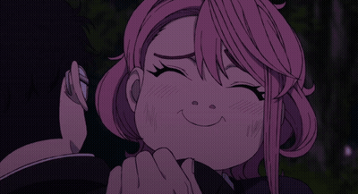 Girl With Pink Hair Smiling Held By Man GIF