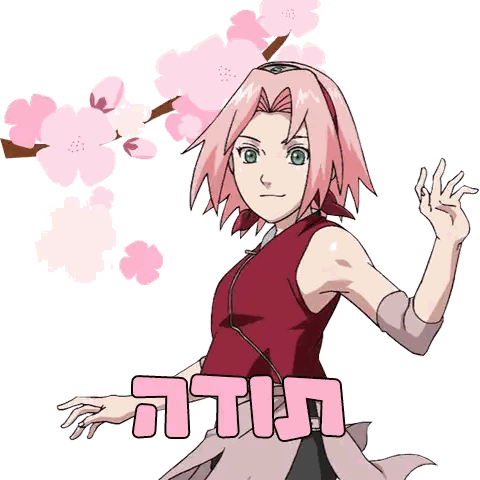 Girl With Pink Hair Surrounded By Flowers Sakura Sticker