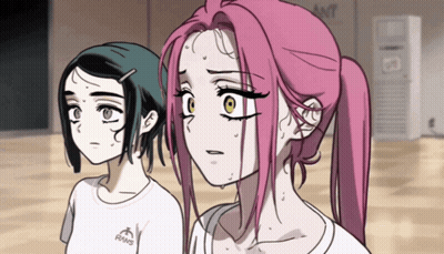 Girl With Pink Hair Wearing Frans Shirt GIF