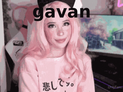 Girl With Pink Hair Wearing Gavan Shirt GIF