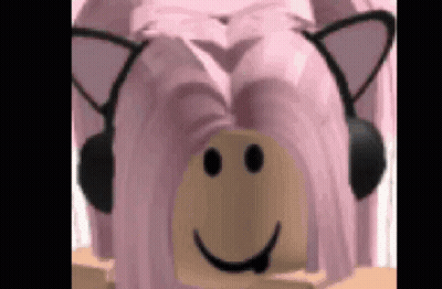 Girl With Pink Hair Wearing Headphones And Smiley Face GIF