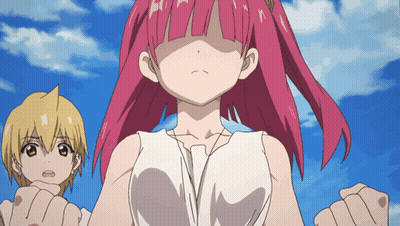 Girl With Pink Hair Wearing Necklace With Letter G GIF