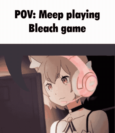 Girl With Pink Headphones Playing Bleach GIF