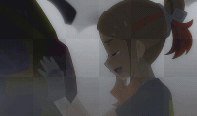 Girl With Ponytail And Bow GIF