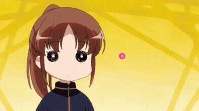 Girl With Ponytail And Pink Circle Eyes GIF