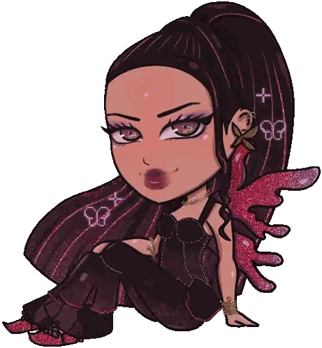Girl With Ponytail And Wings Sticker