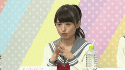 Girl With Ponytail Funny Face Polka Dot GIF