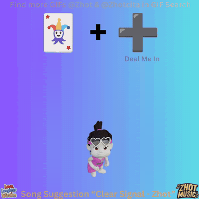 Girl With Ponytail Holding Joker Card GIF