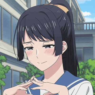 Girl With Ponytail Making Peace Sign GIF