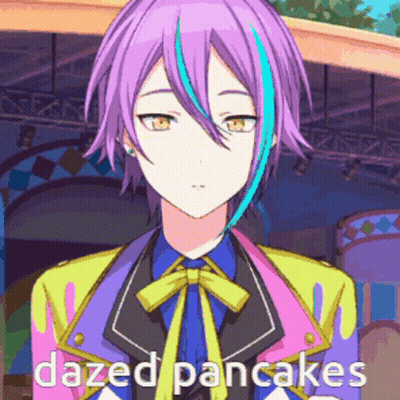 Girl With Purple And Blue Hair Dazed Pancakes GIF