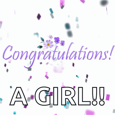 Girl With Purple Congratulations GIF