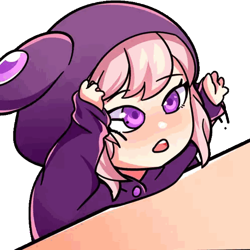 Girl With Purple Eyes And Hoodie Sticker