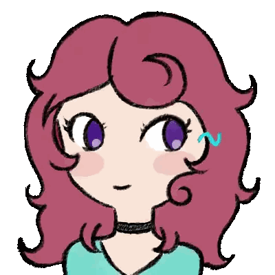 Girl With Purple Eyes And Pink Hair Sticker