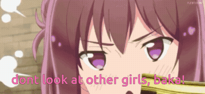 Girl With Purple Eyes Dont Look At Other Girls Baka GIF