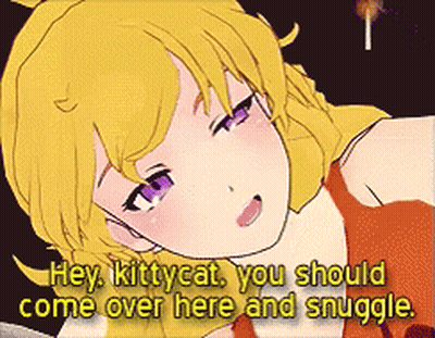 Girl With Purple Eyes Hey Kittycat Come Over And Snuggle GIF