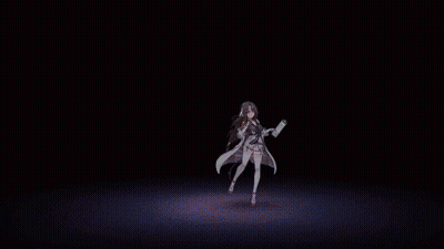 Girl With Purple Eyes Holding Pen GIF