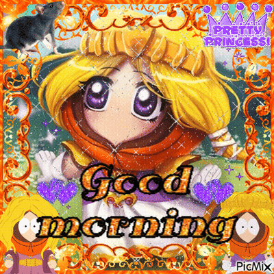 Girl With Purple Eyes Saying Good Morning GIF