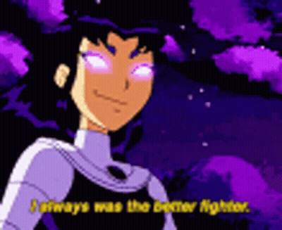 Girl With Purple Eyes Saying I Always Was The Better Fighter GIF