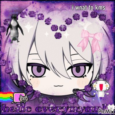 Girl With Purple Eyes Saying I Want To Kill Myself GIF