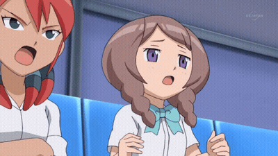 Girl With Purple Eyes Sitting Next To Red-Haired Girl BS Japan GIF