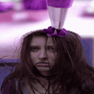 Girl With Purple Flower On Head GIF