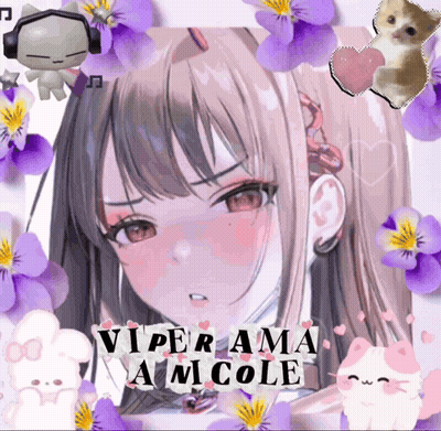 Girl With Purple Flowers And Viper Ama Ami Cole GIF