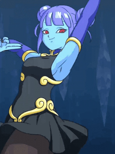 Girl With Purple Hair And Black Dress GIF