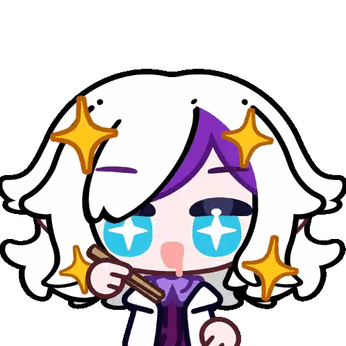 Girl With Purple Hair And Blue Eyes Sticker