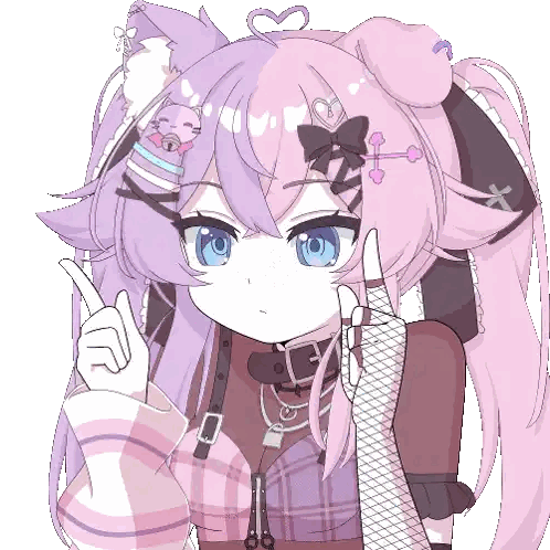 Girl With Purple Hair And Blue Eyes Giving Peace Sign Sticker
