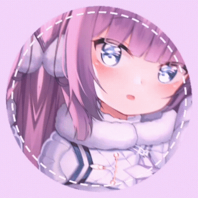 Girl With Purple Hair And Blue Eyes In Circle GIF