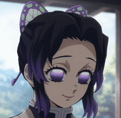 Girl With Purple Hair And Butterfly Ears GIF
