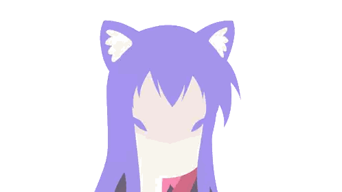 Girl With Purple Hair And Cat Ears Sticker