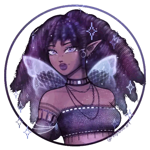 Girl With Purple Hair And Fairy Wings Rainbow Sticker