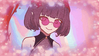 Girl With Purple Hair And Glasses GIF