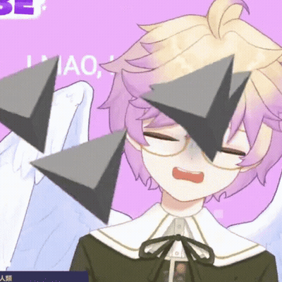 Girl With Purple Hair And Glasses Wearing Triangle On Face GIF