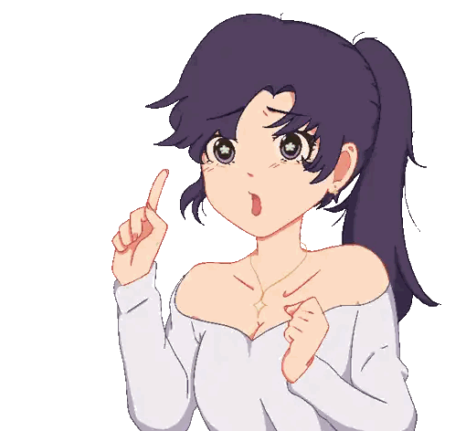 Girl With Purple Hair And Green Eyes Pointing Sticker