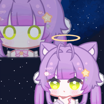 Girl With Purple Hair And Halo GIF