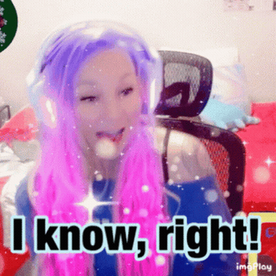 Girl With Purple Hair And Headphones Saying I Know Right GIF