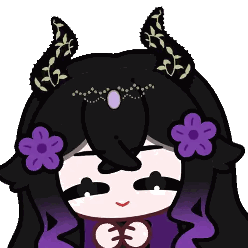 Girl With Purple Hair And Horns Sticker