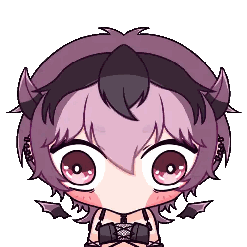 Girl With Purple Hair And Horns Sticker